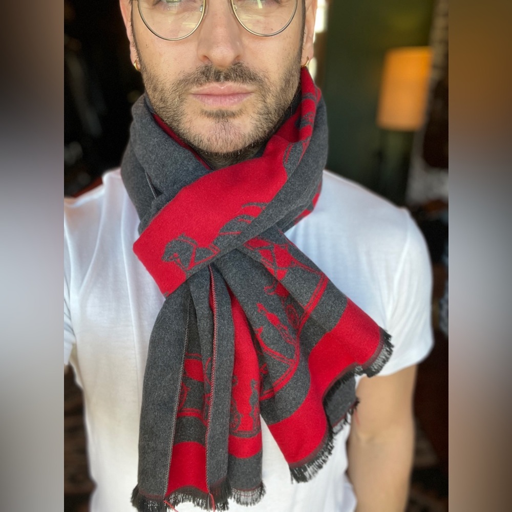 Coach cashmere large two toned scarf/wrap. Unisex. Classic coach style.